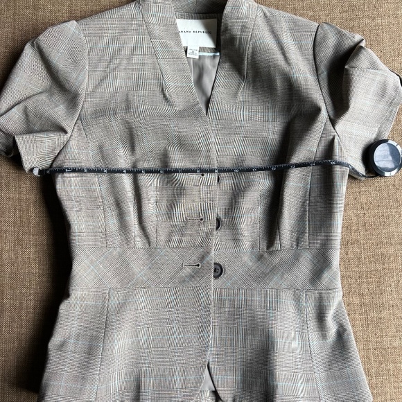 Banana Republic Short Sleeve Suiting Jacket Size 0 Puff Sleeve - Picture 7 of 12